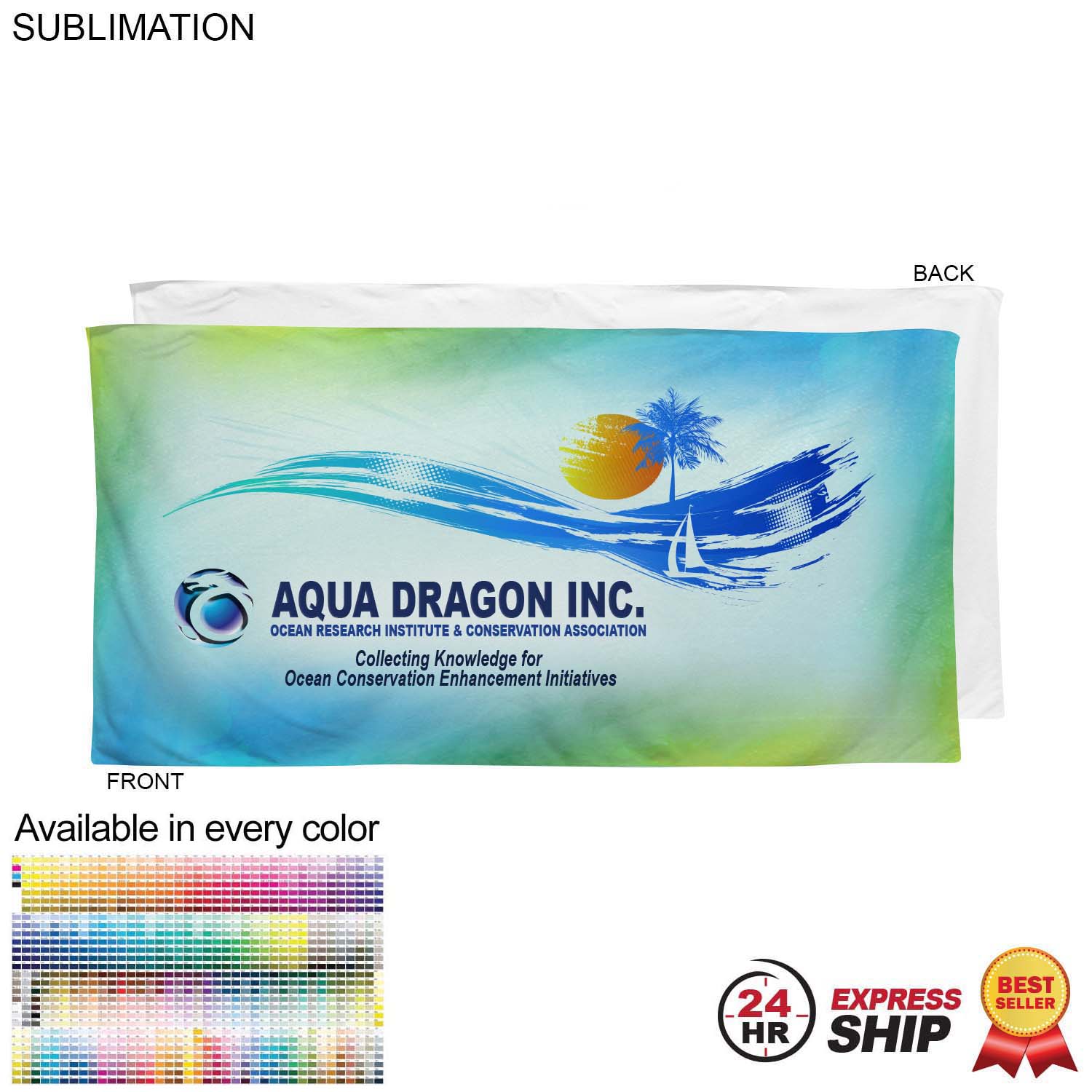 24 Hr Express Ship - Plush and Soft Velour Terry Cotton Blend Beach Towel, 30x60, Sublimated 11