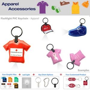 Custom Clothing Themed LED Keychain Flashlight 8