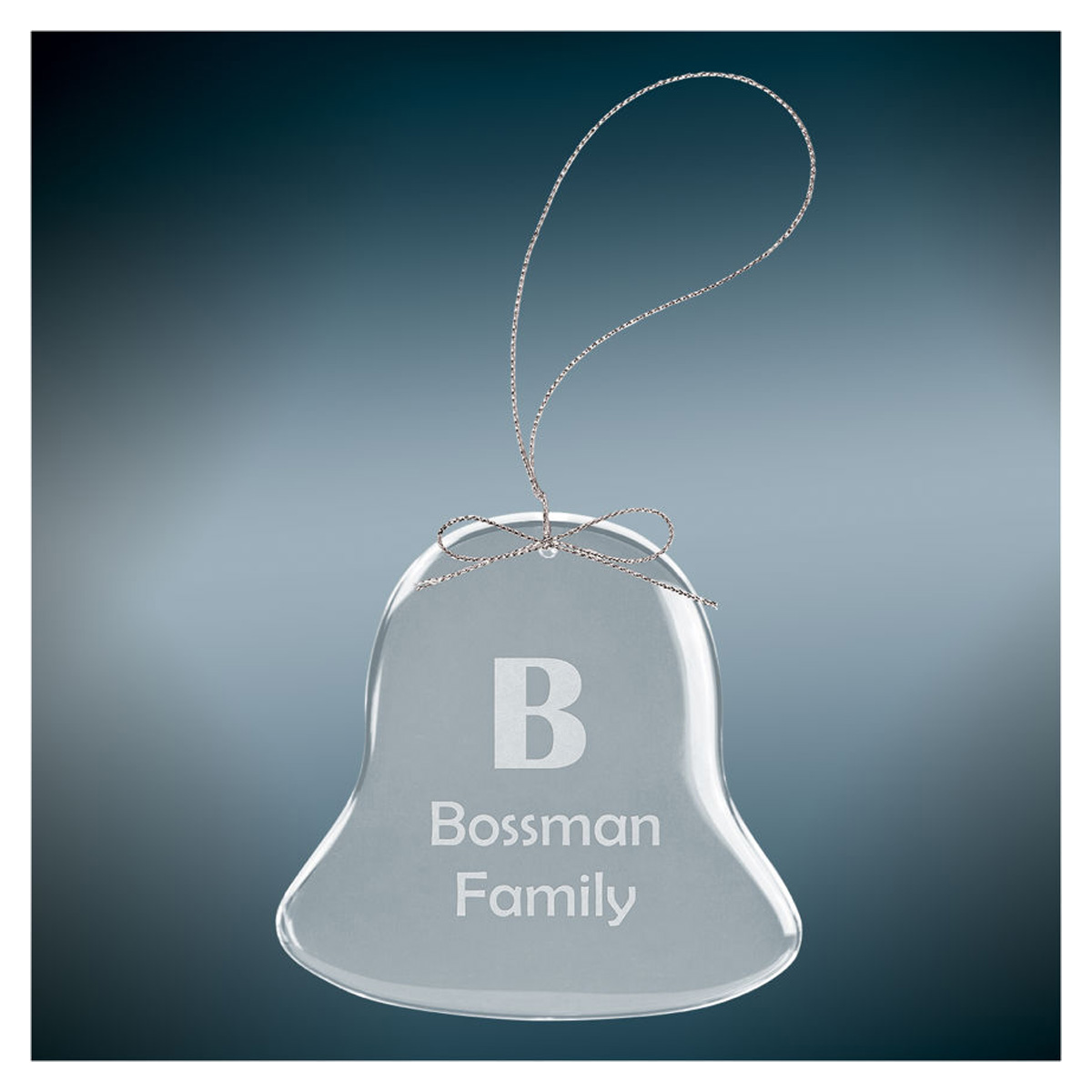 3" Bell Clear Glass Ornament