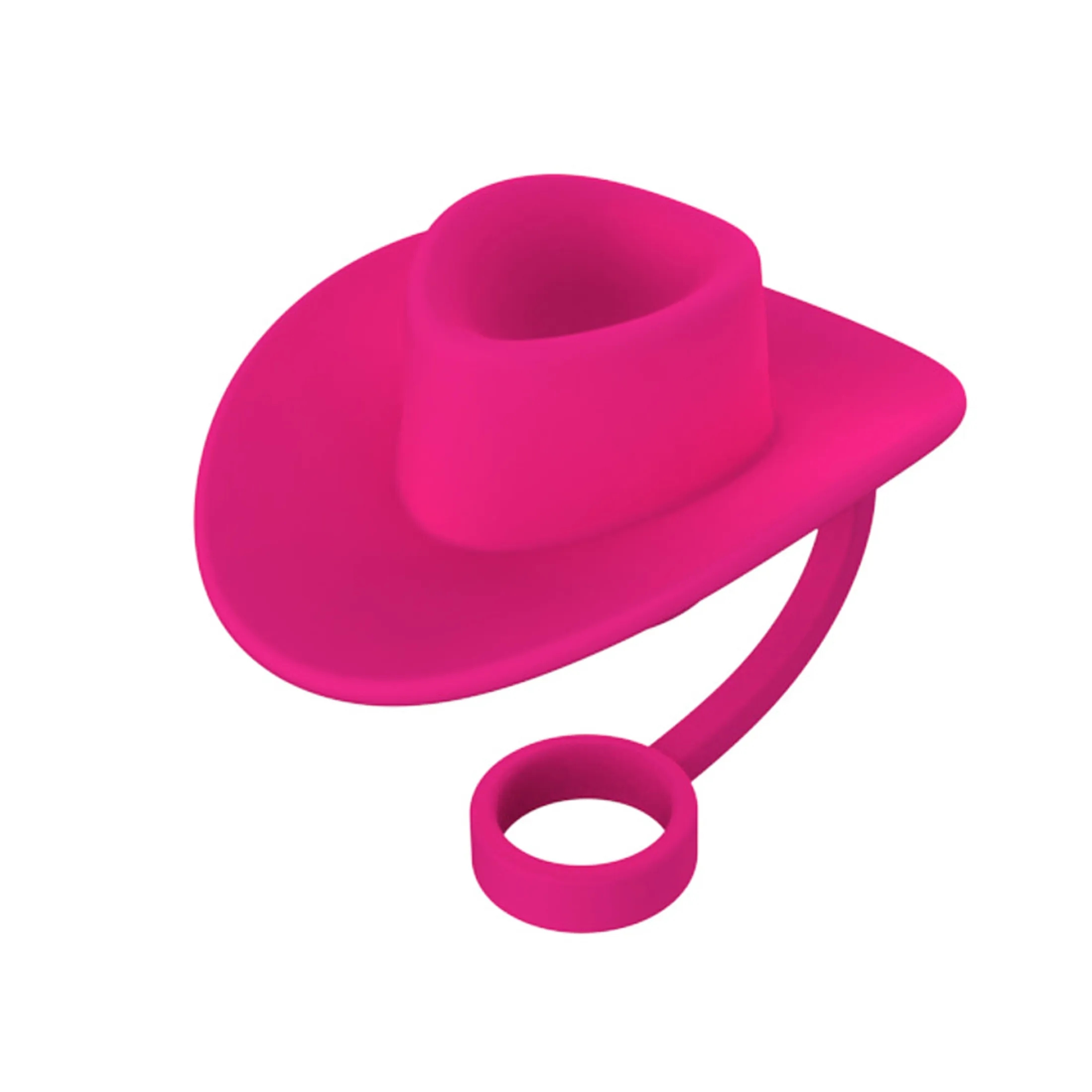 Cowboy Hat-Shaped Silicone Straw Caps 3
