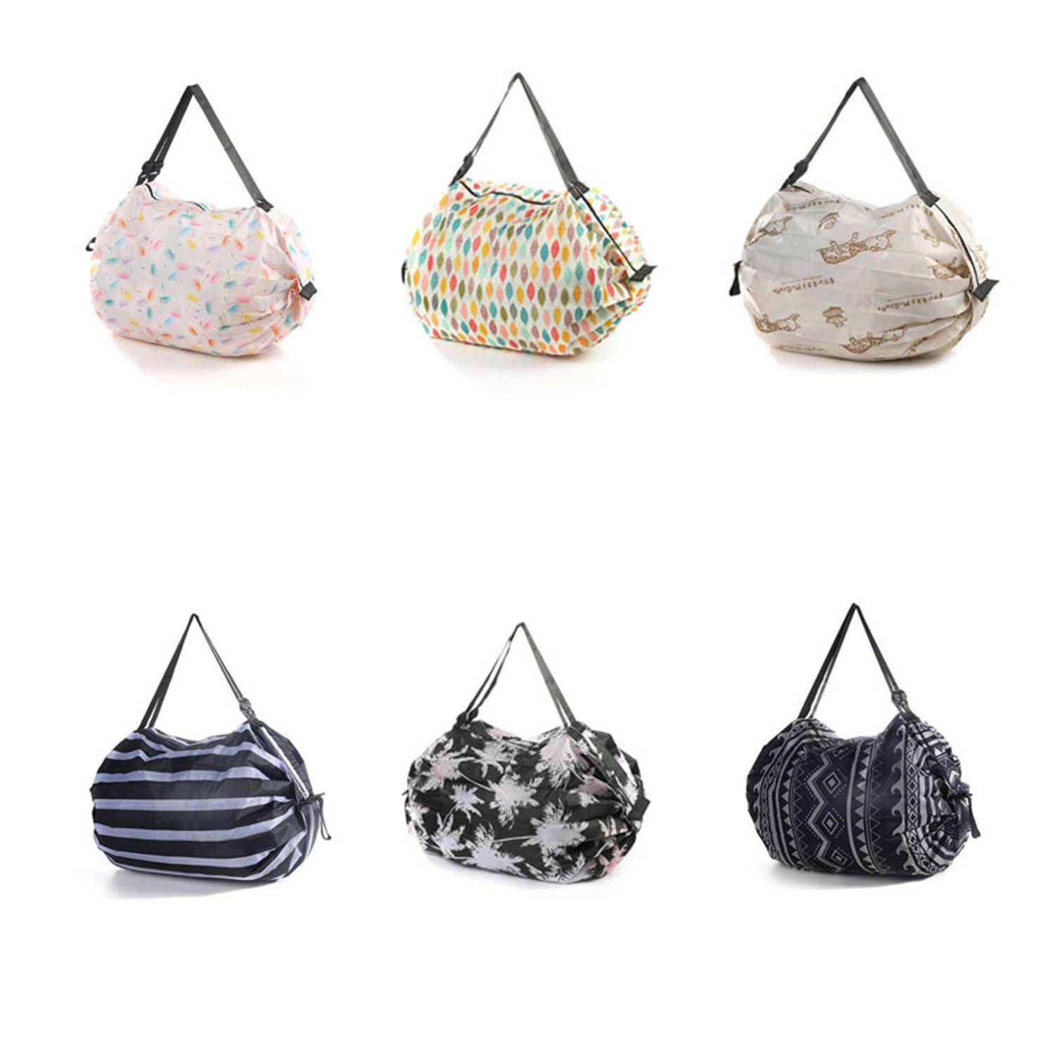 Magic Reusable Foldable Shopping Bags w/ Shoulder Strap 3