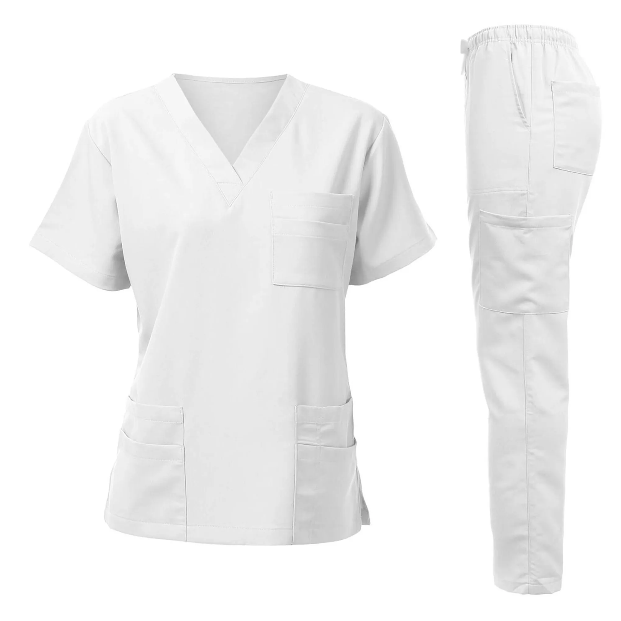 MOQ 10 Medical Scrub Set Nurse Doctor Workwear Top and Pants 6