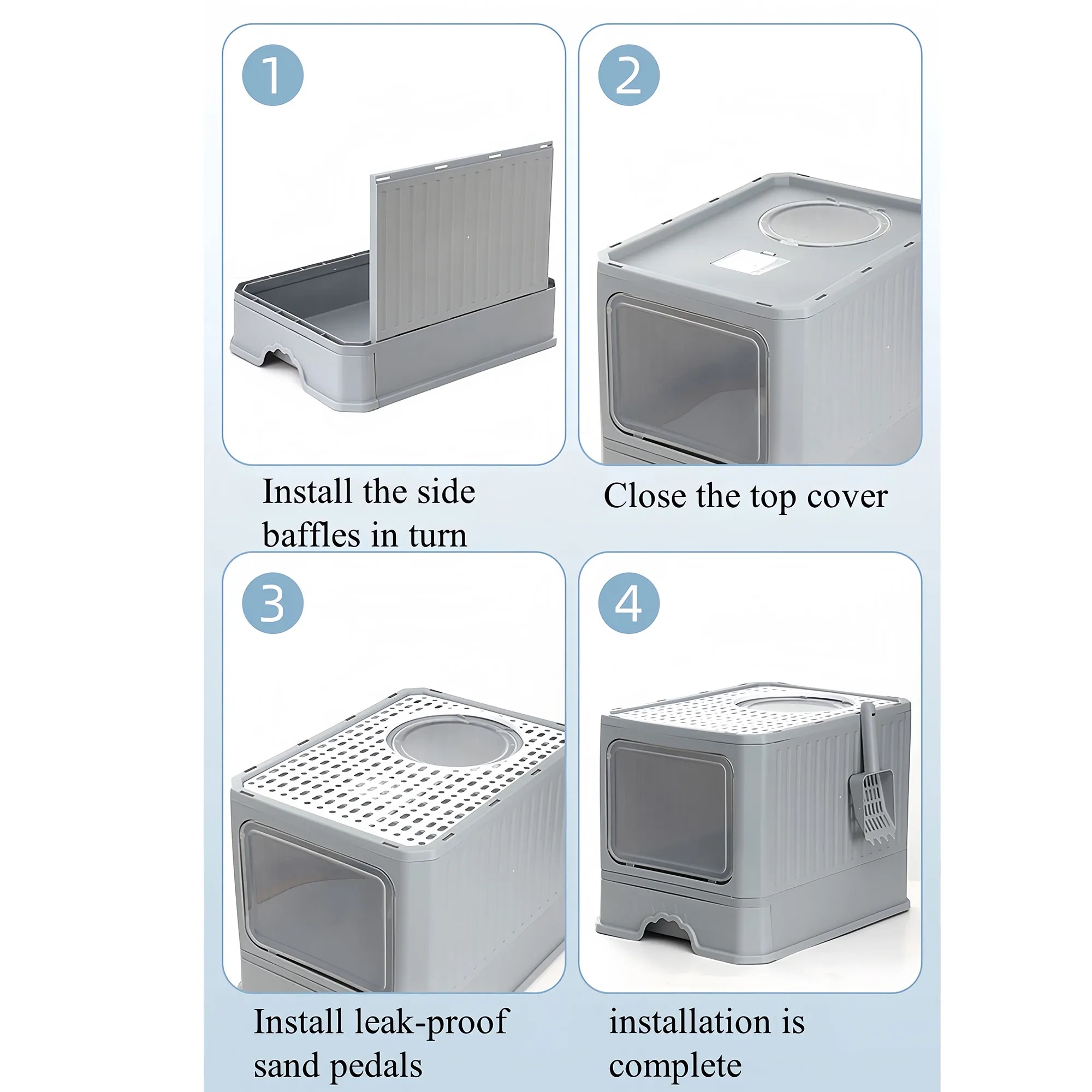 Premium Odor Control Cat Litter Box Anti Splash Design 7