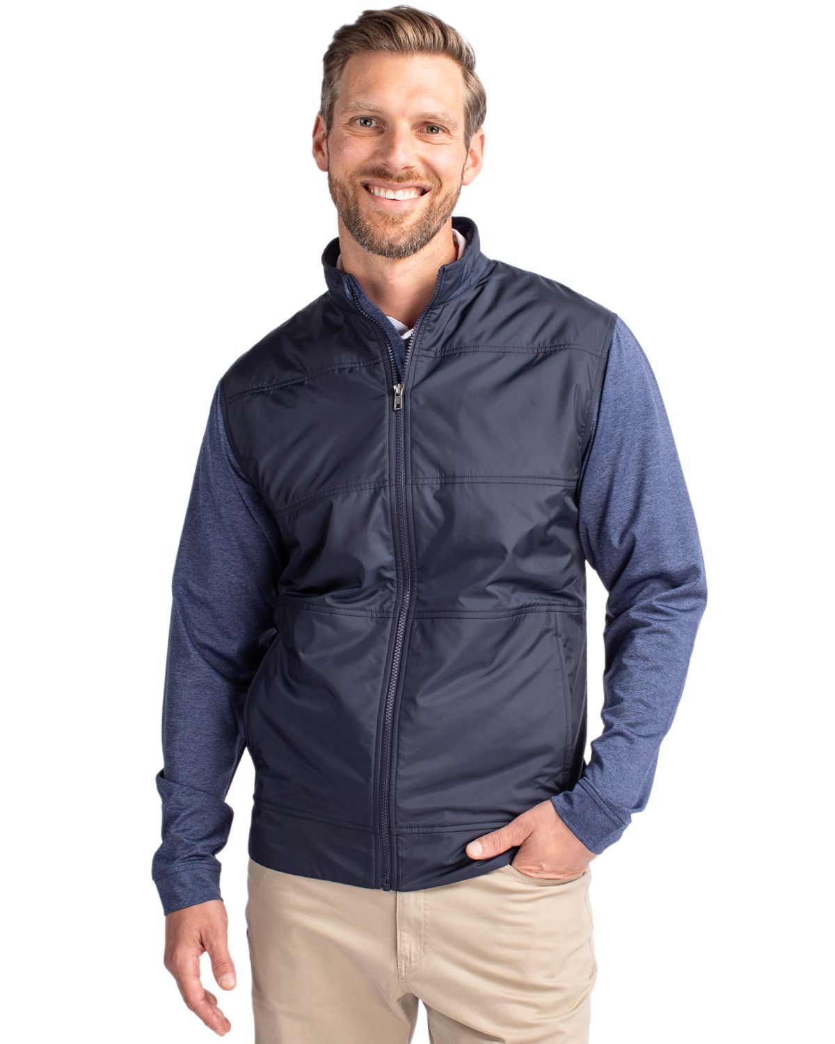 Cutter & Buck Stealth Recycled Hybrid Quilted Mens Windbreaker Jacket 26