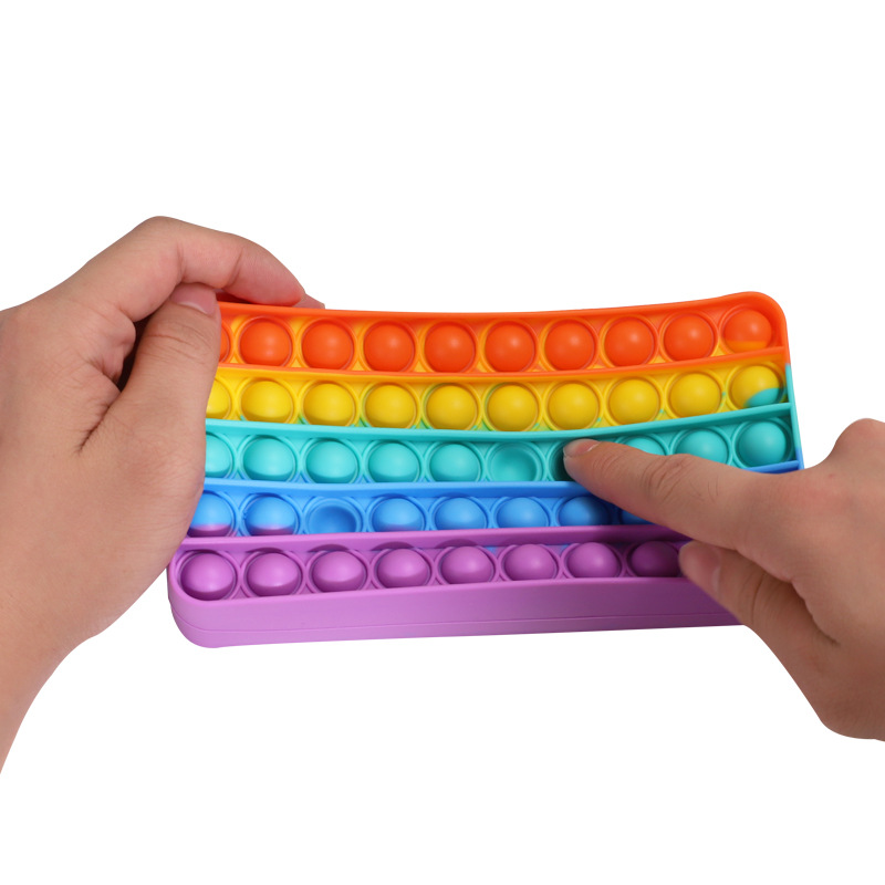 Rectangle Shape Rodent Pioneer Silicone Pencil Decompression Bubble Stationery Storage Bag / Hook 9