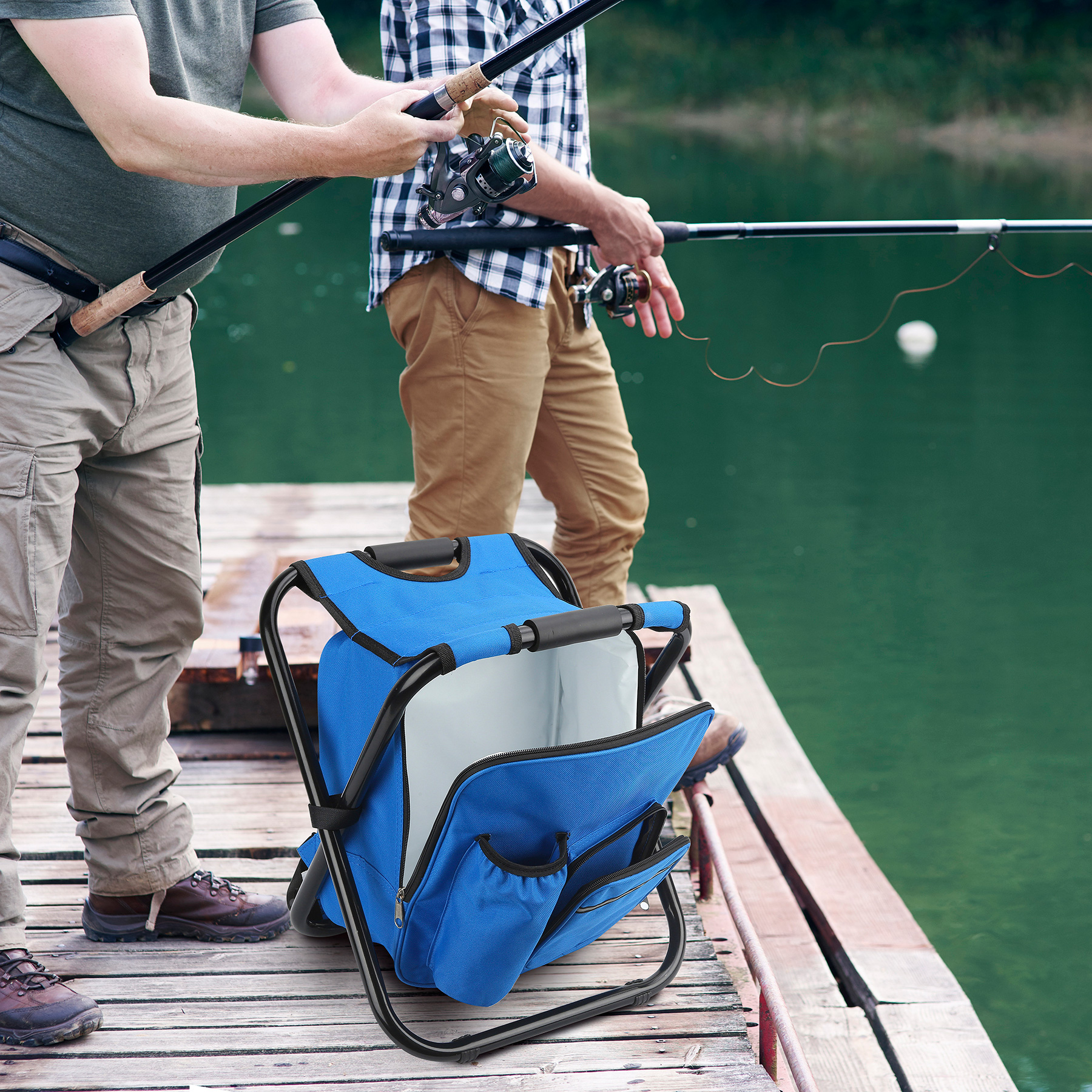 3-In-1 Portable Lightweight Folding Cooler Backpack Chair 9