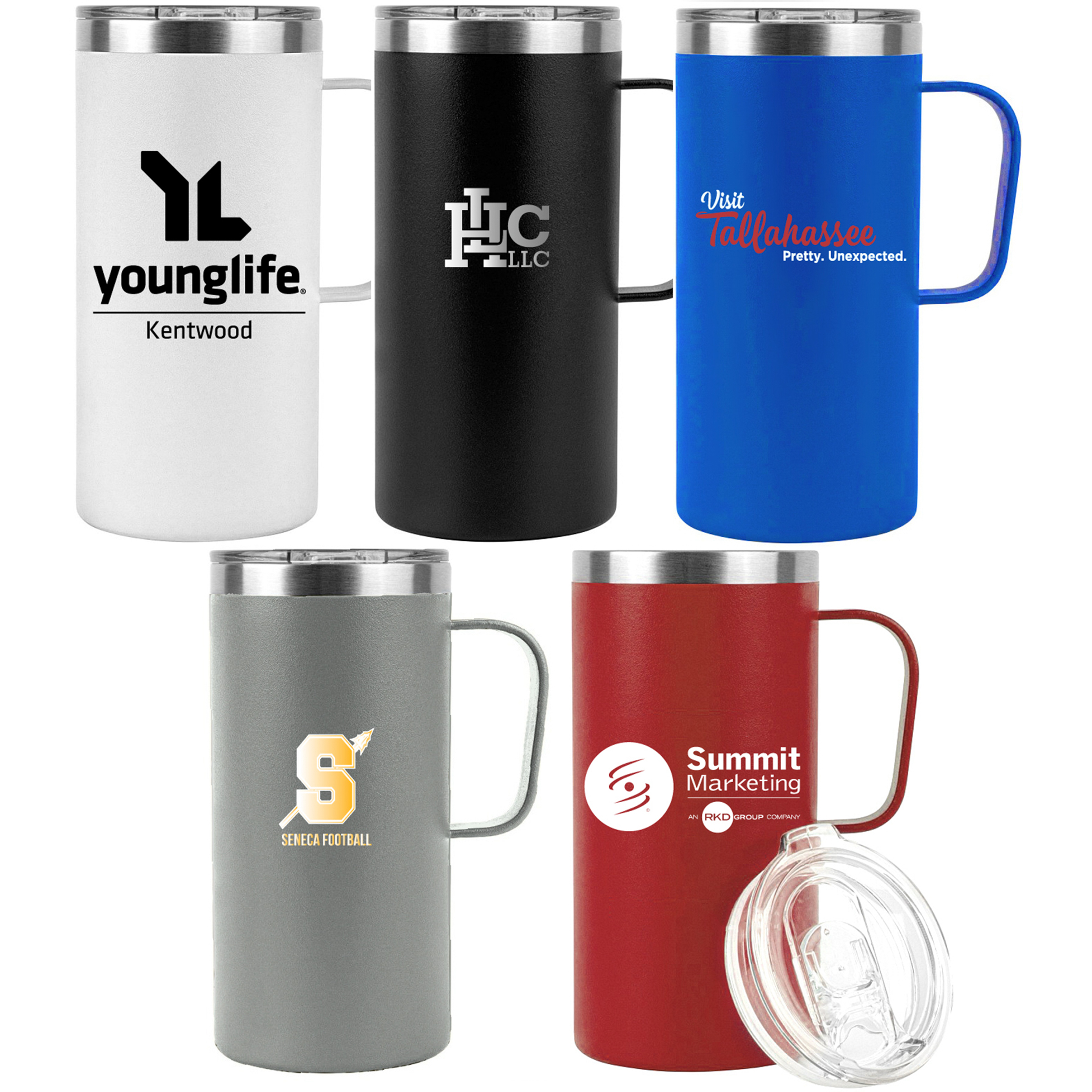 20oz. Stainless Steel Vacuum Travel Mug with Handle 4