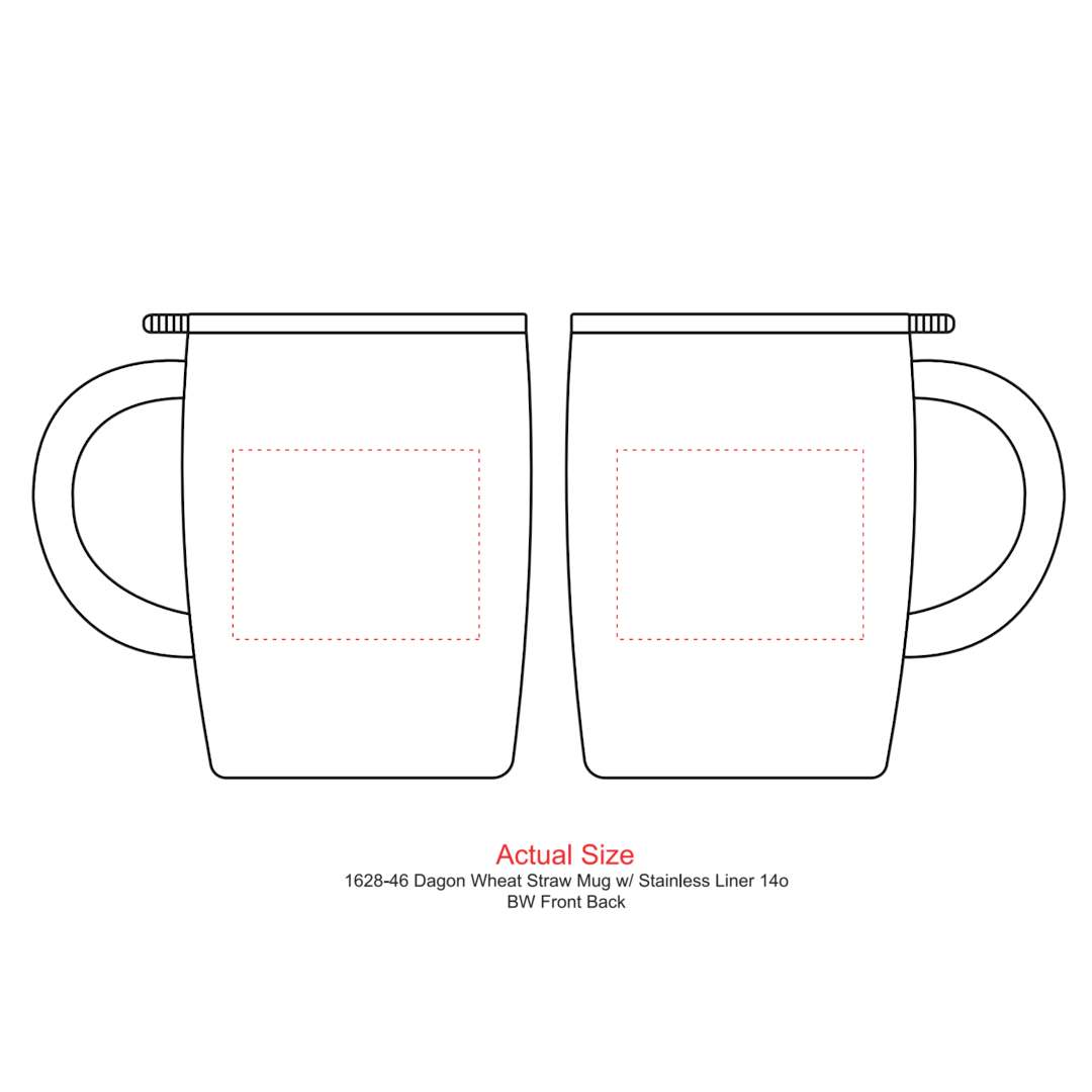 Dagon Wheat Straw Mug w/ Stainless Liner 14oz 5