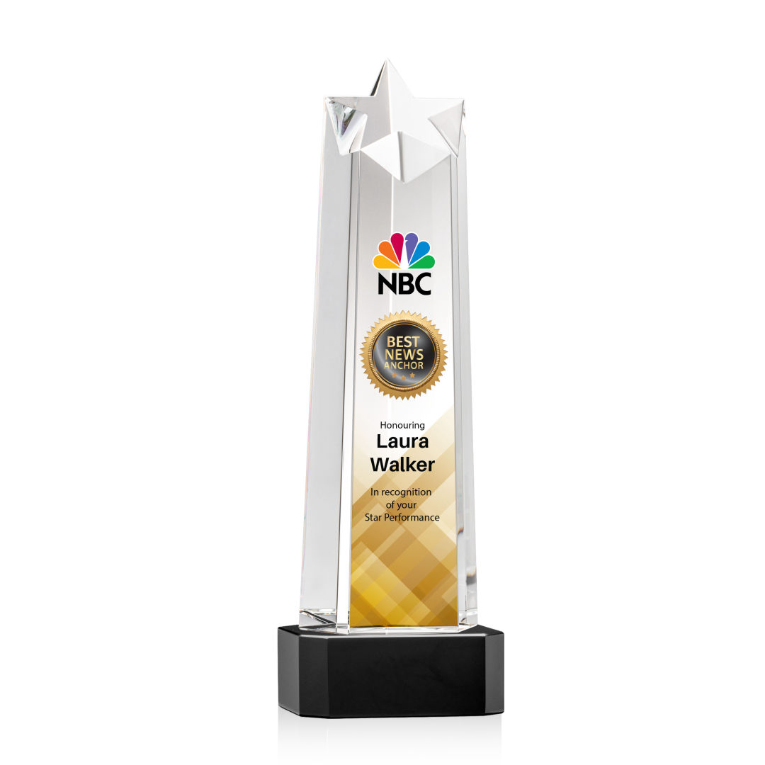 Delaware Star VividPrint™ Award on Base - Black 3