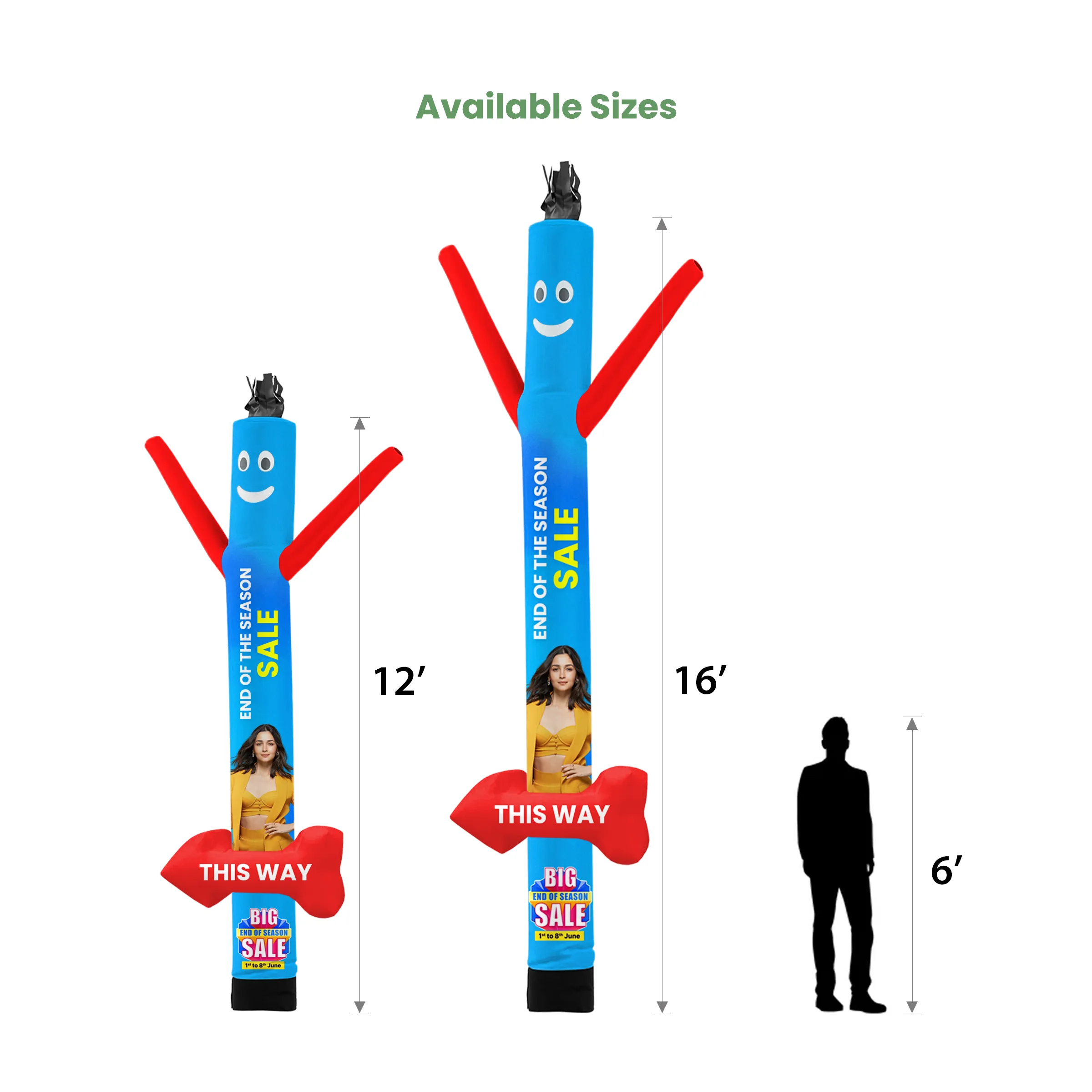 12' & 16' Air Dancer Arrow Person - 1 Leg - Digital 4