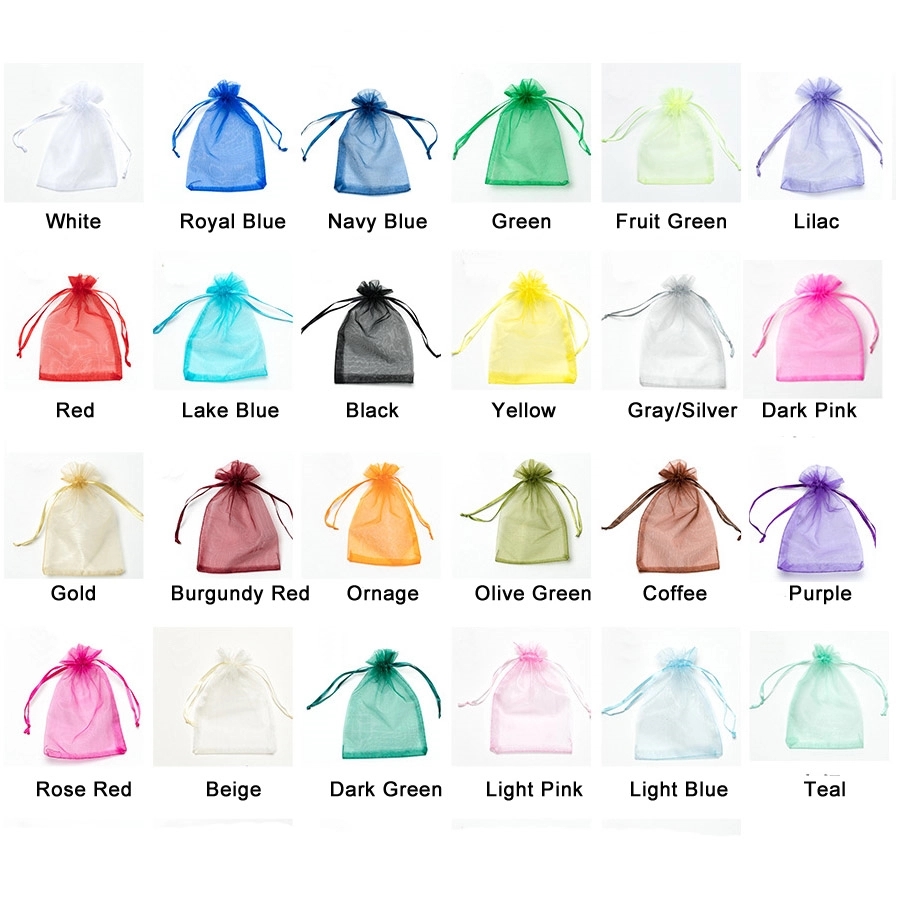 Custom Gusseted Organza Bags with Drawstrings 2