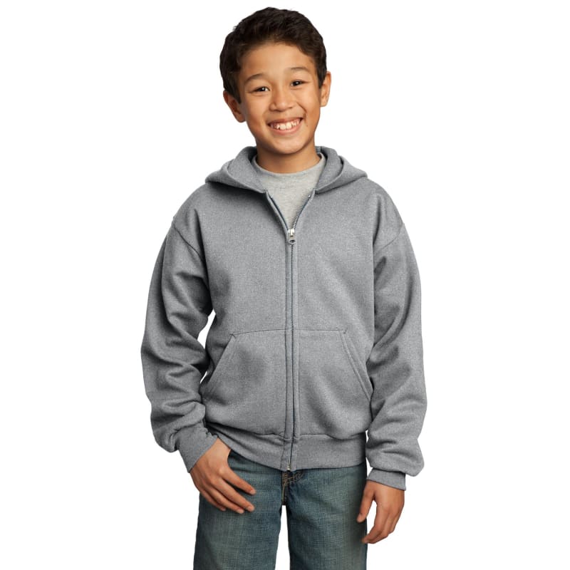 Port & Company - Youth Core Fleece Full-Zip Hooded Sweatshirt. 55