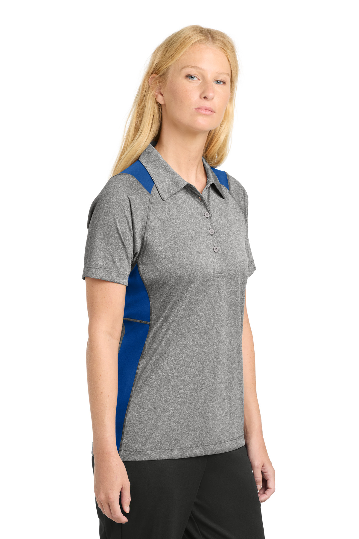 Sport-Tek Women's Heather Colorblock Contender Polo. LST665 63