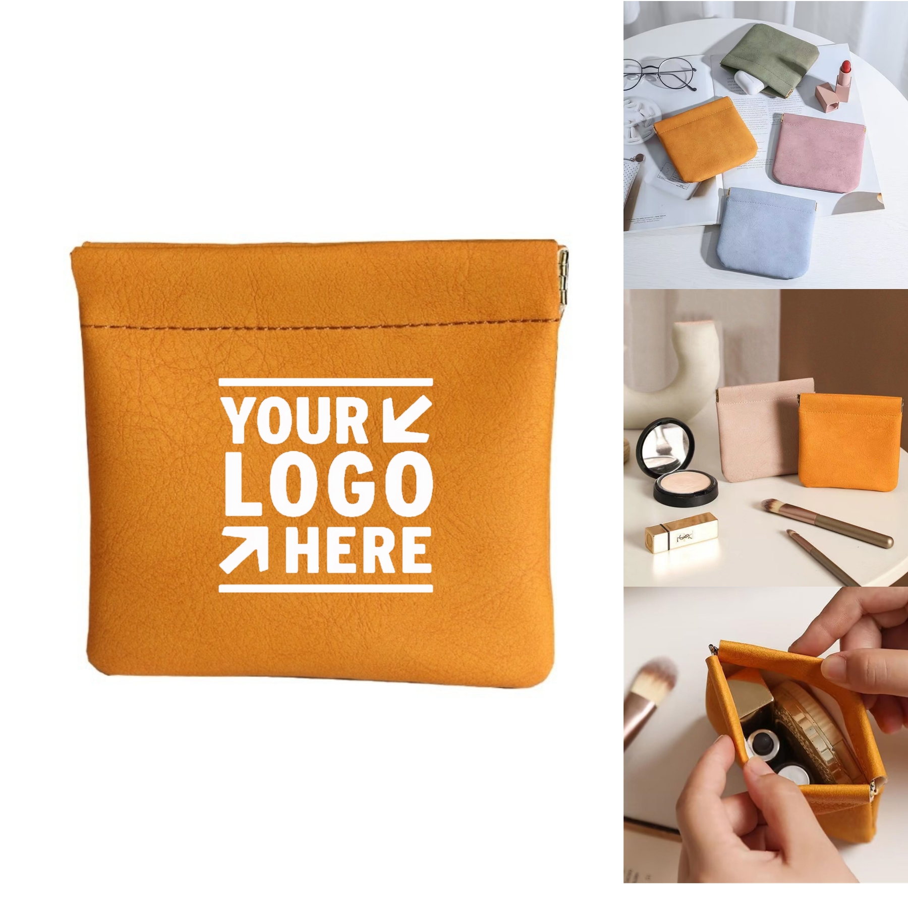 Automatic Closure PU Leather Coin Storage Bag 2