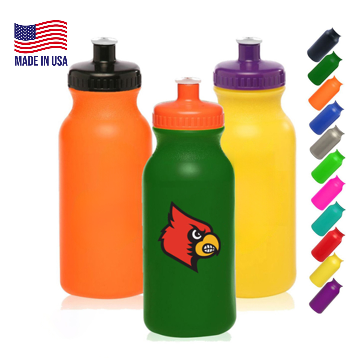 USA Made Plastic Water Bottles - 20 oz Custom drinkware 3