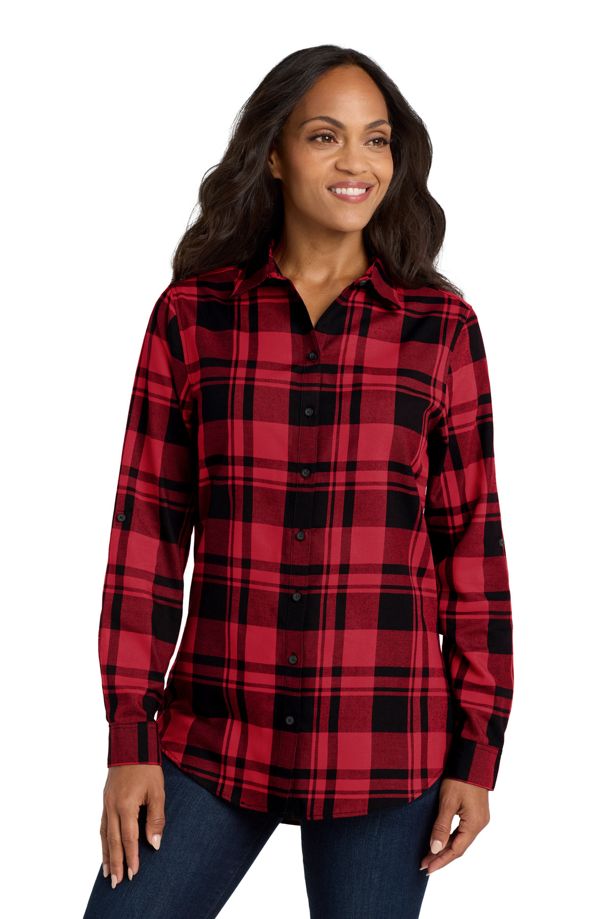Port Authority Women's Plaid Flannel Tunic . LW668 36