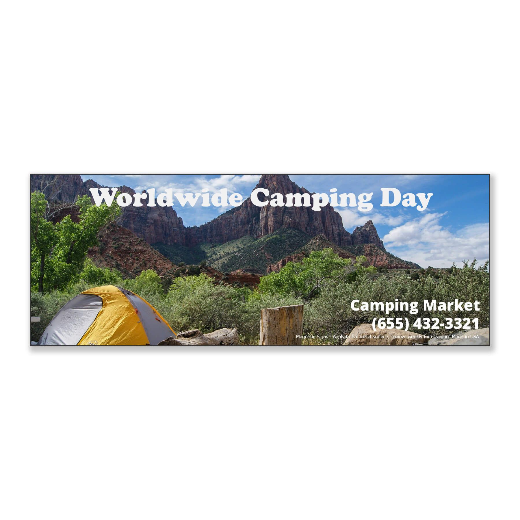 Rectangle 3.5" x 8" Magnetic Sign - Full-Color 3