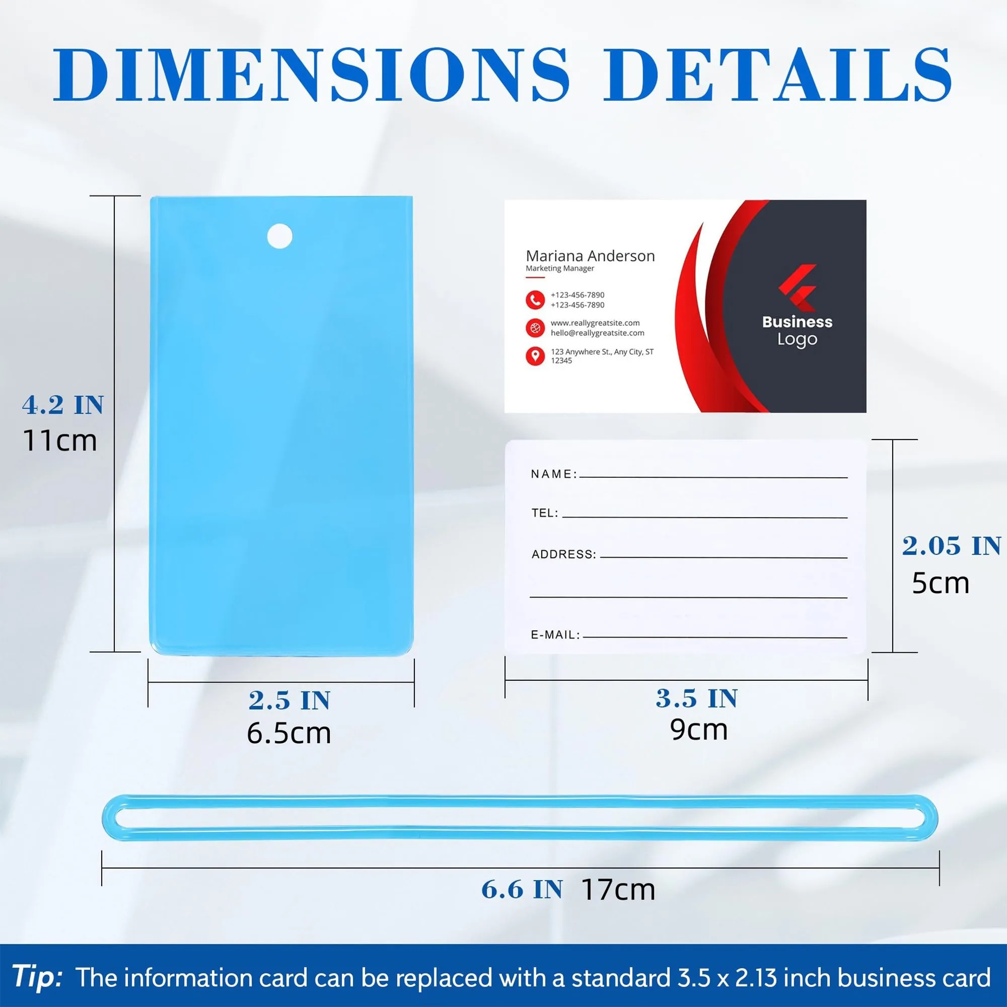 PVC Luggage Tag With Card Slot, Soft Flexible Identifier 5