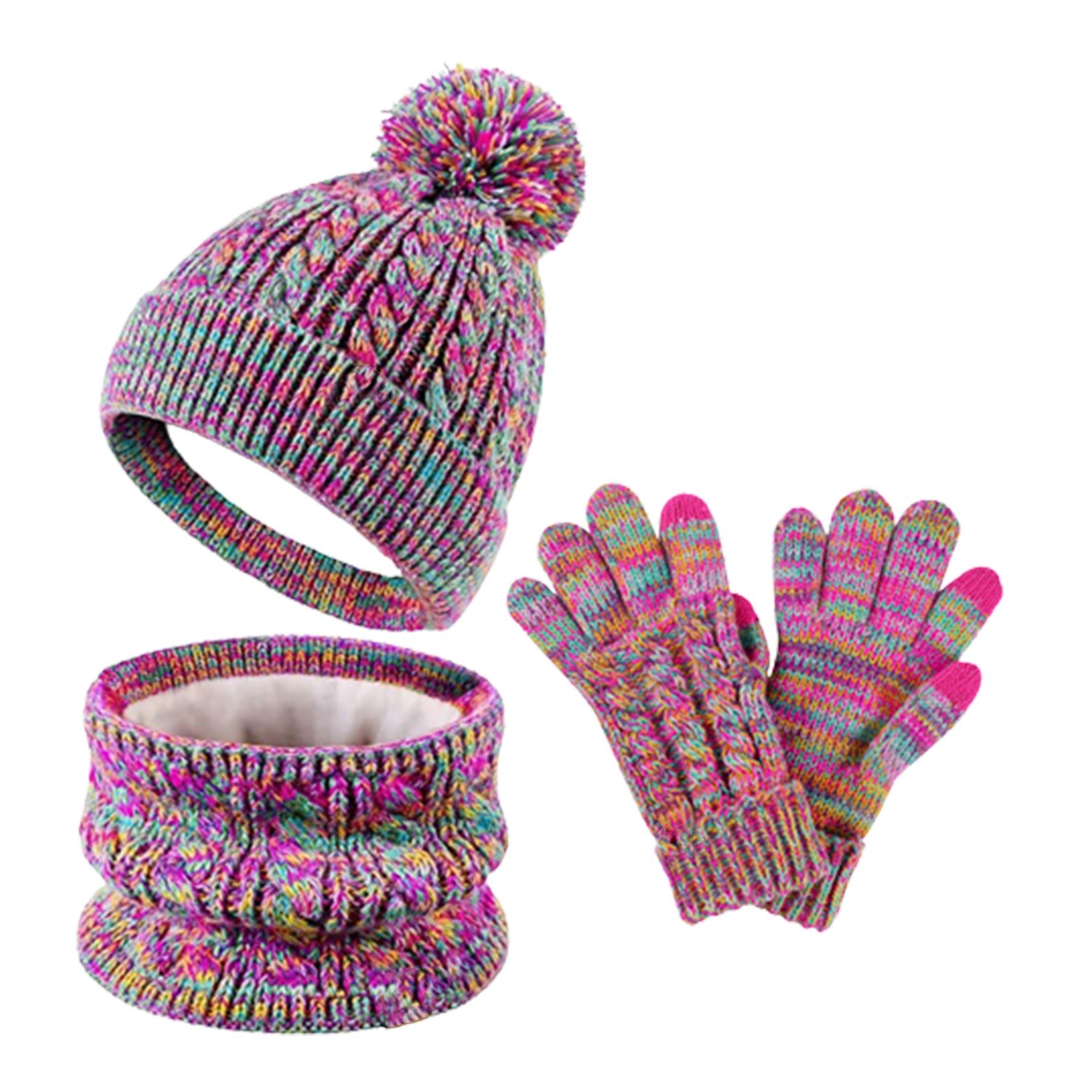 Kids Hat Scarf Gloves Set 6