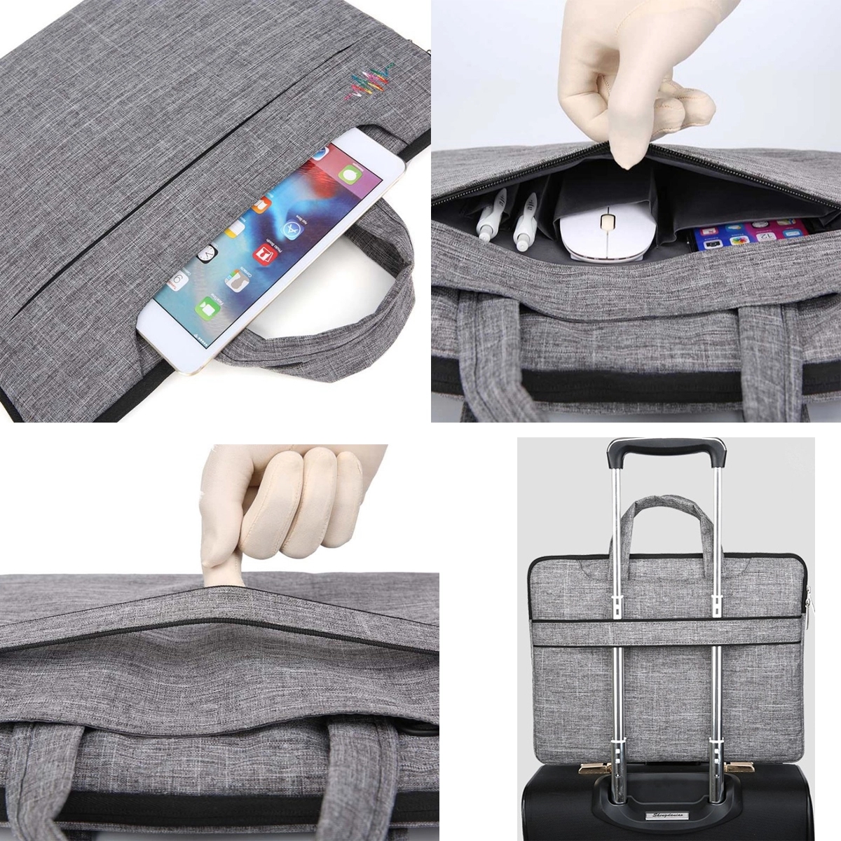 15" Messenger Laptop Bag with Shoulder Strap 3