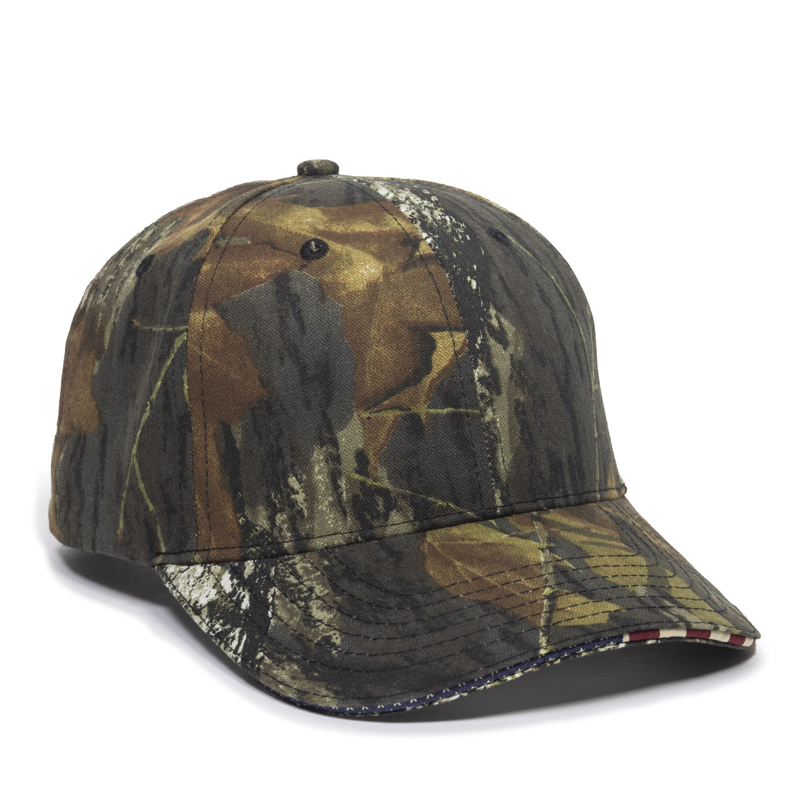 Camo Cap w/Woven Flag