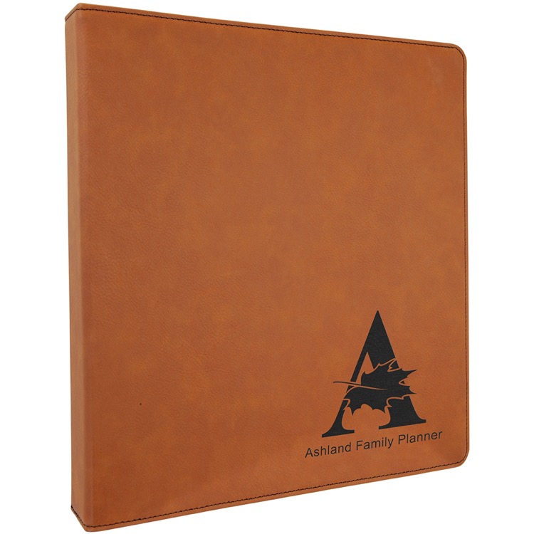 10 1/2" x 11 1/2" Rawhide Leatherette 3 Ring Binder w/1" Slant Rings 1