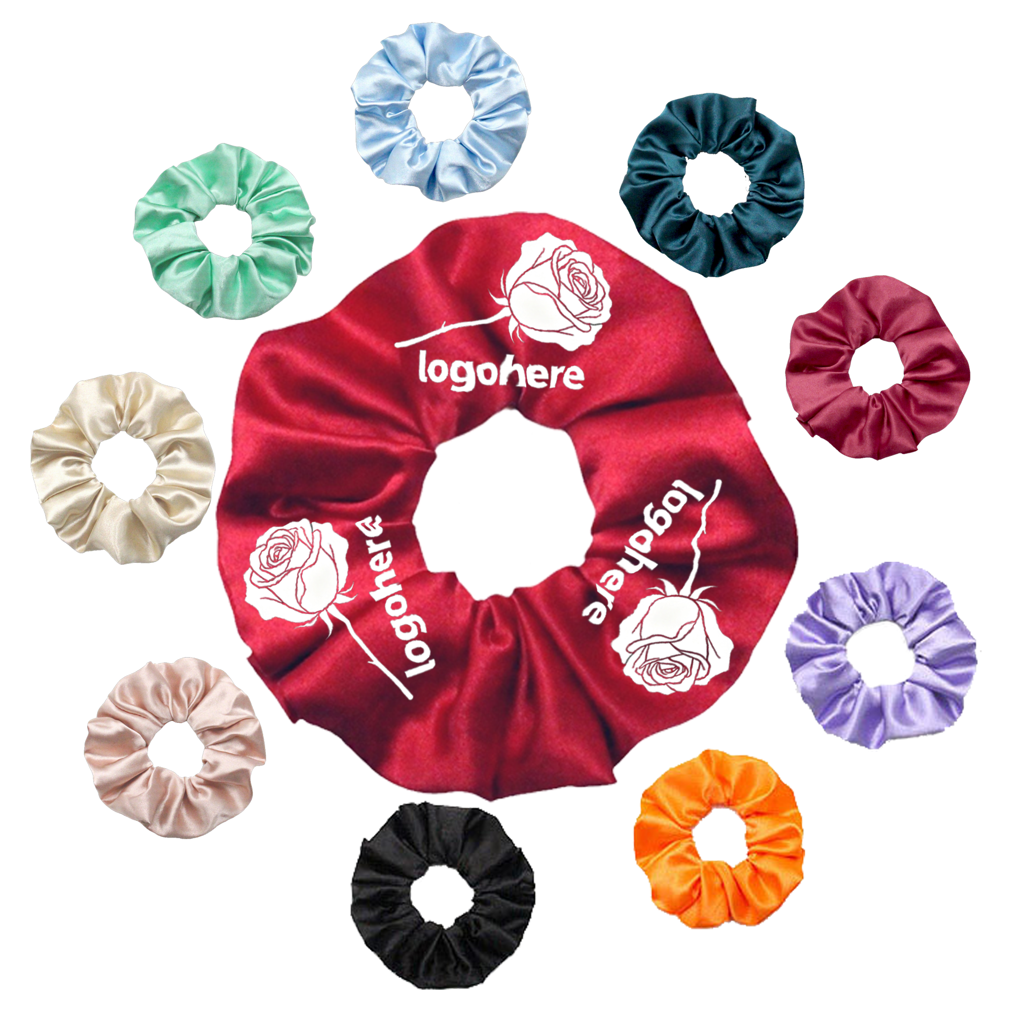 Imitation Silk Scrunchies for Women Solid Color 1