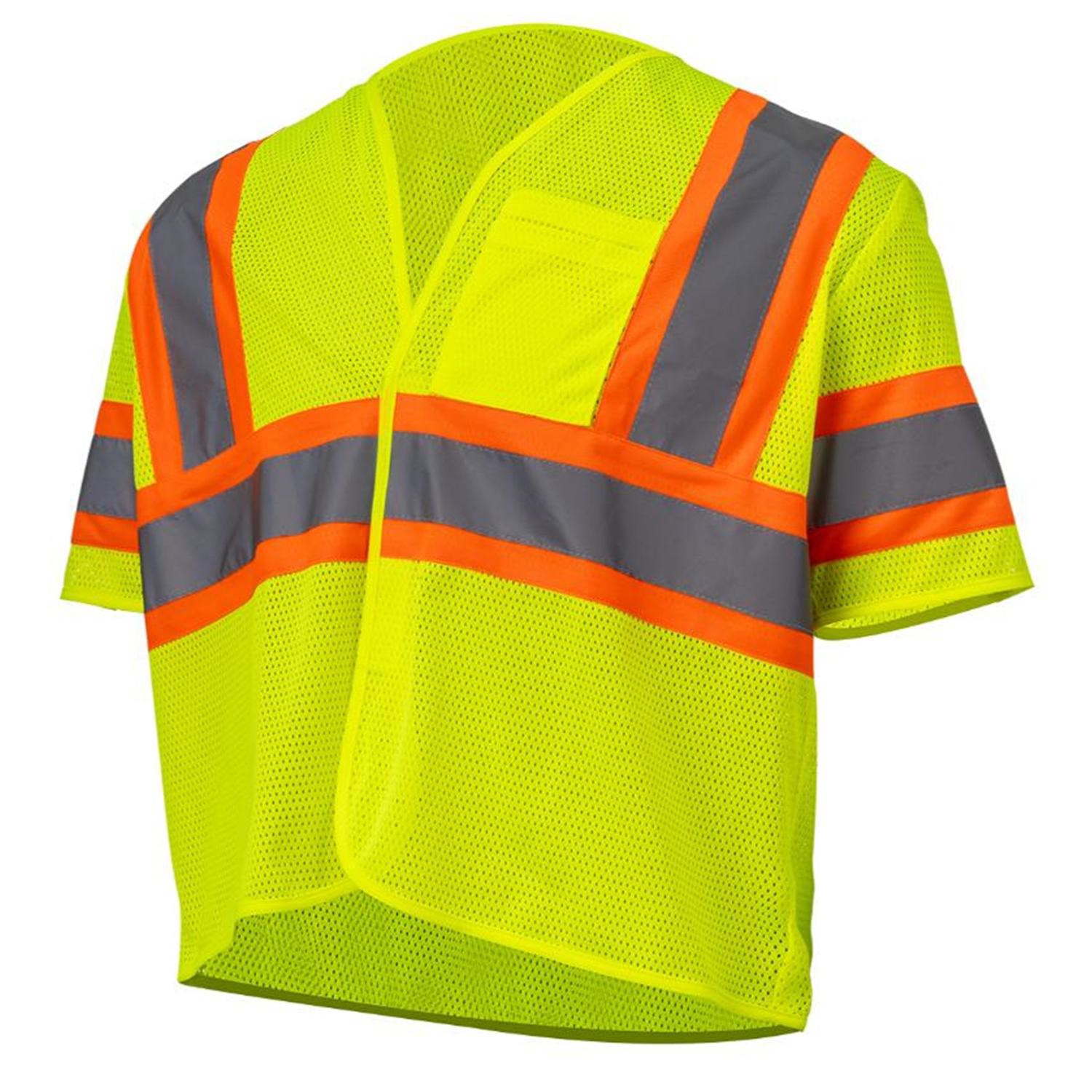3.8oz. Polyester Class 3 Two Tone Reflective Safety Hook & Loop Vest With Pocket 6