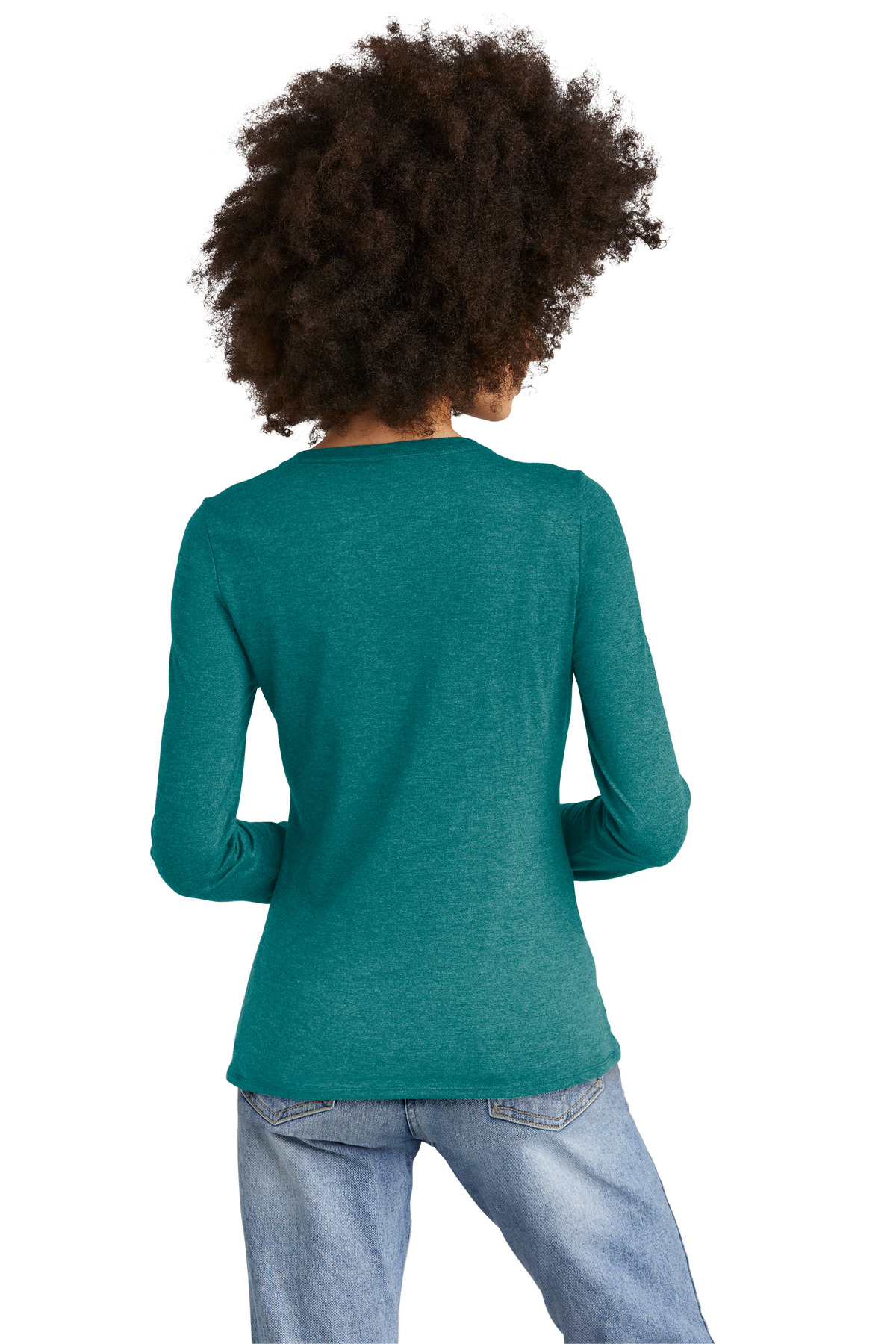 District Women's Perfect Tri Long Sleeve V-Neck Tee DT135 73