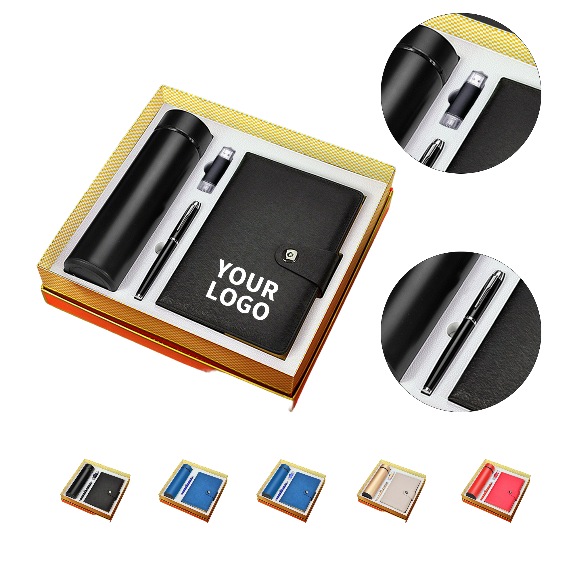 Executive Gift Set With Insulated Cup USB Pen And Notebook 7.7" x 13.4" x 3.3" 3