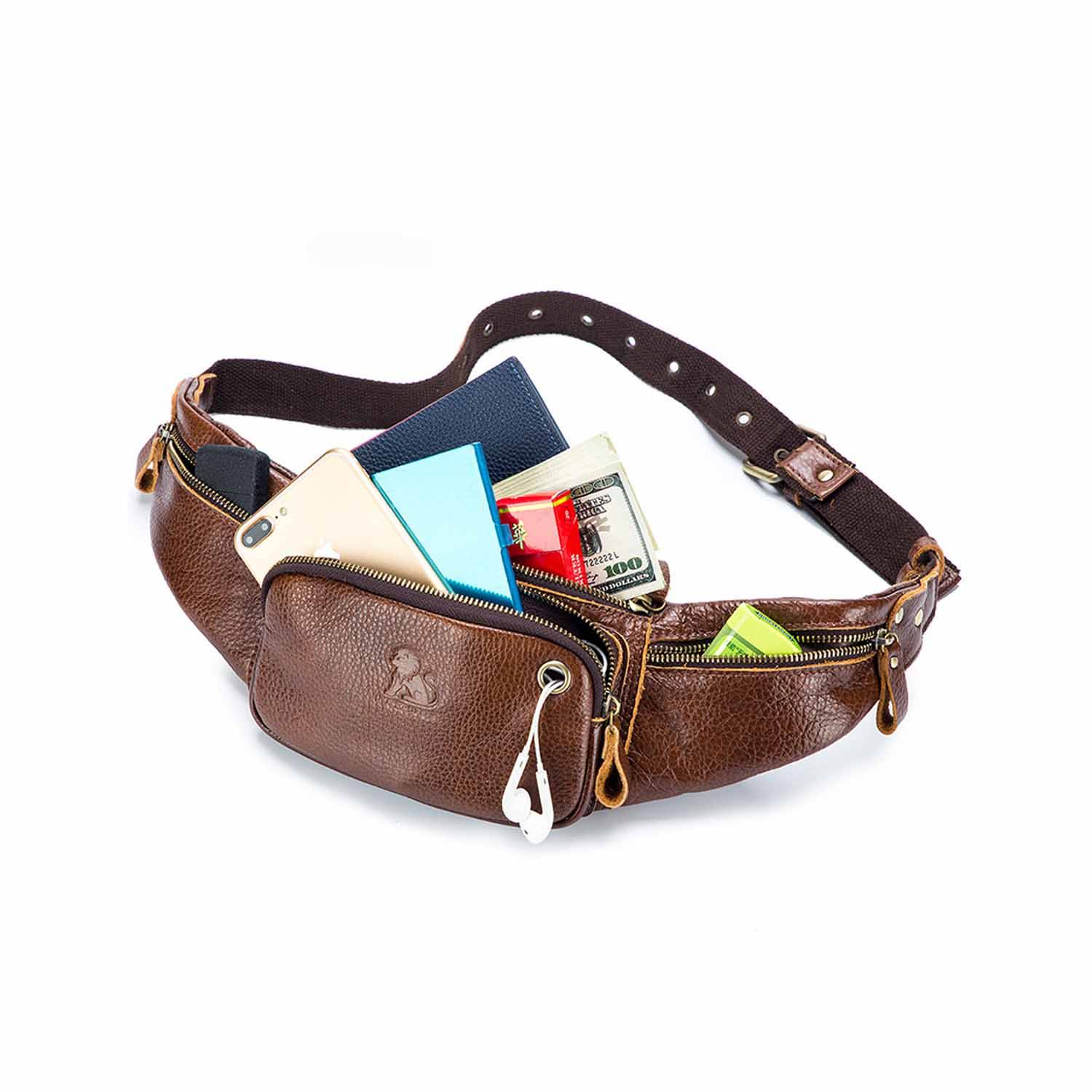 genuine leather men's Fanny pack 5