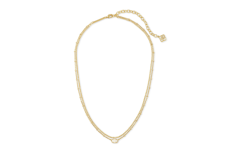 Kendra Scott Emilie Gold Multi Strand Necklace in Iridescent Drury 2