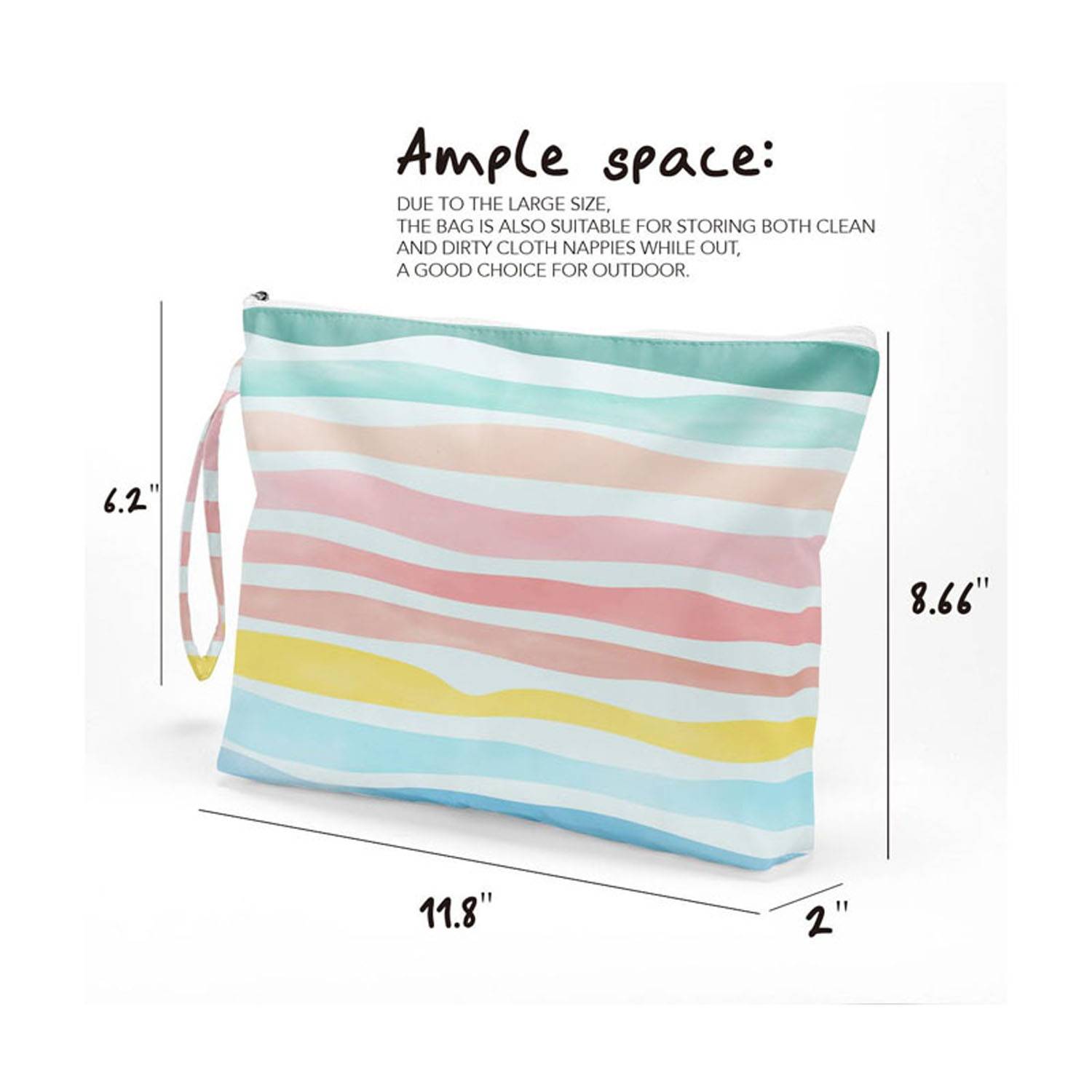 Waterproof Reusable Polyester Wet Dry Bag w/ Zipper 8