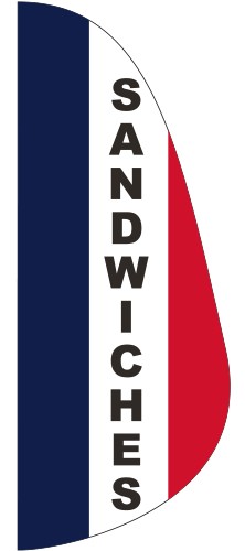 "SANDWICHES" 3' x 8' Message Feather Flag 1
