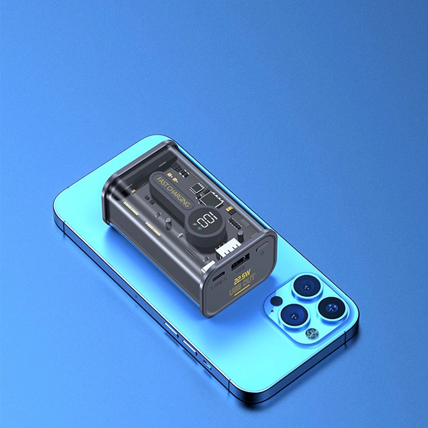 10000Mah See-Through Design Portable Charger 22.5W 3