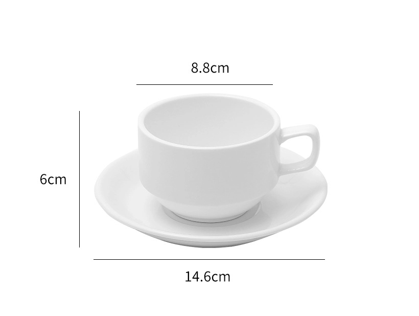 6 Oz Simply White Rim Round Cup And Saucer Set 13