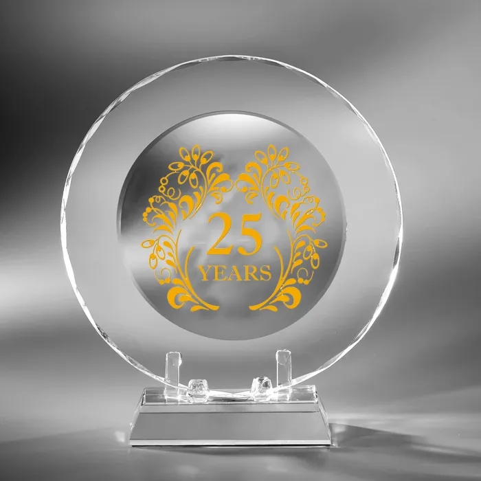 Round Crystal Plate with Stand 5