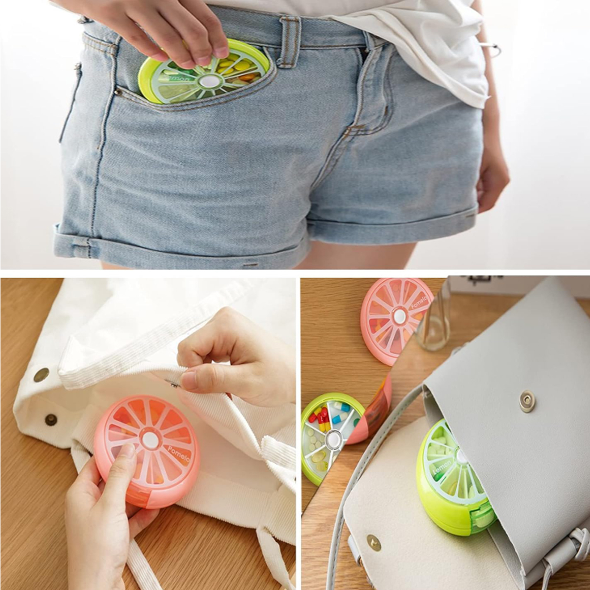 Portable 7 Day Rotating Pill Organizer Case 6