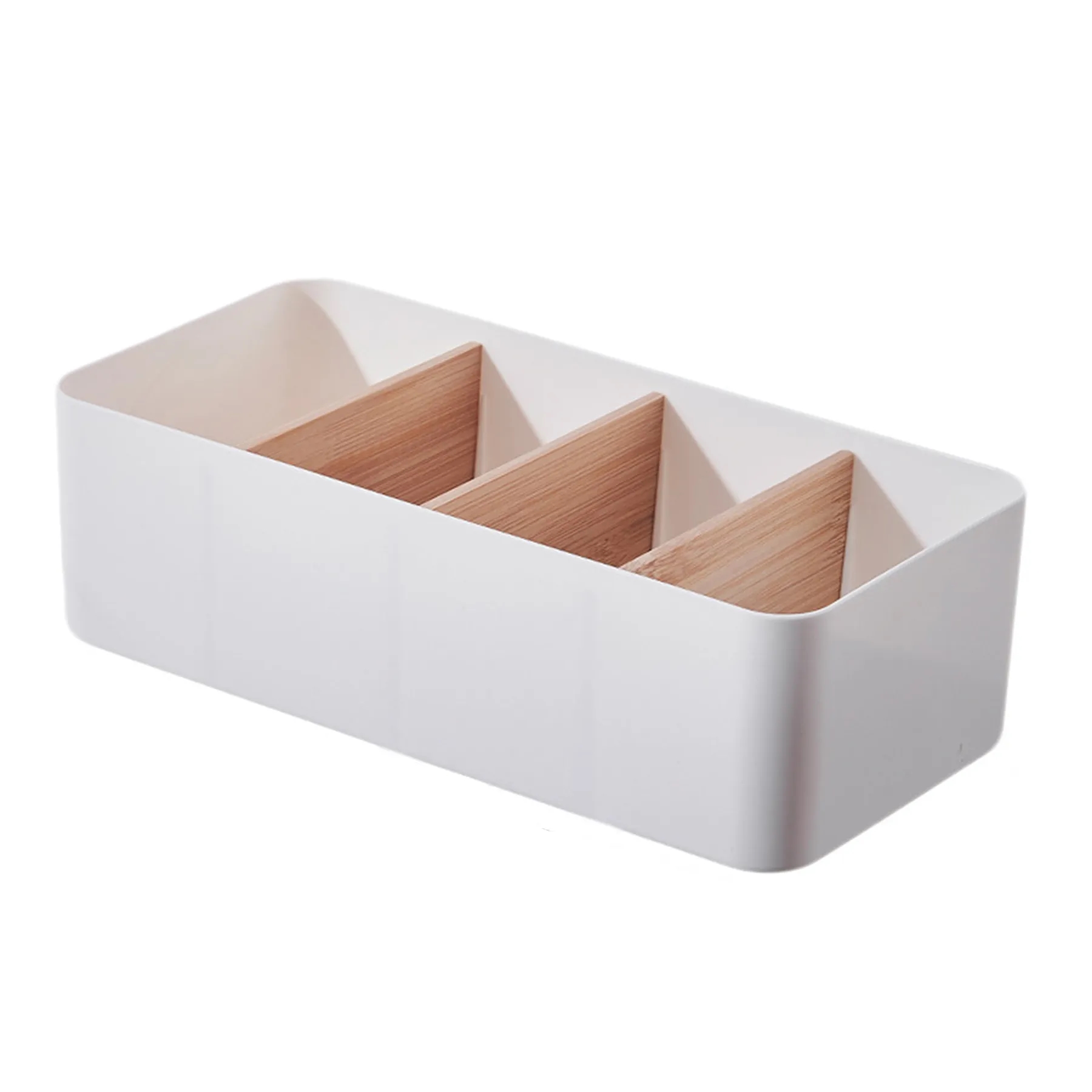 Plastic Rectangular 4-Compartment Tabletop Storage Box 6