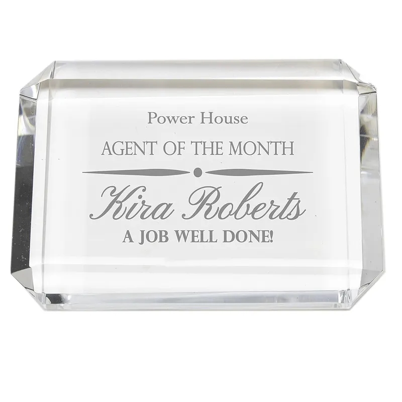 Crystal Rectangular Paperweight 3