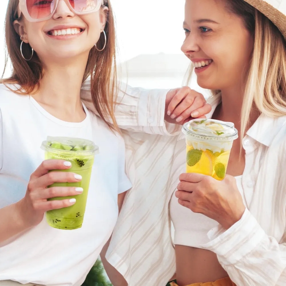 16 oz PET Cup with Strawless Sip Lid 2