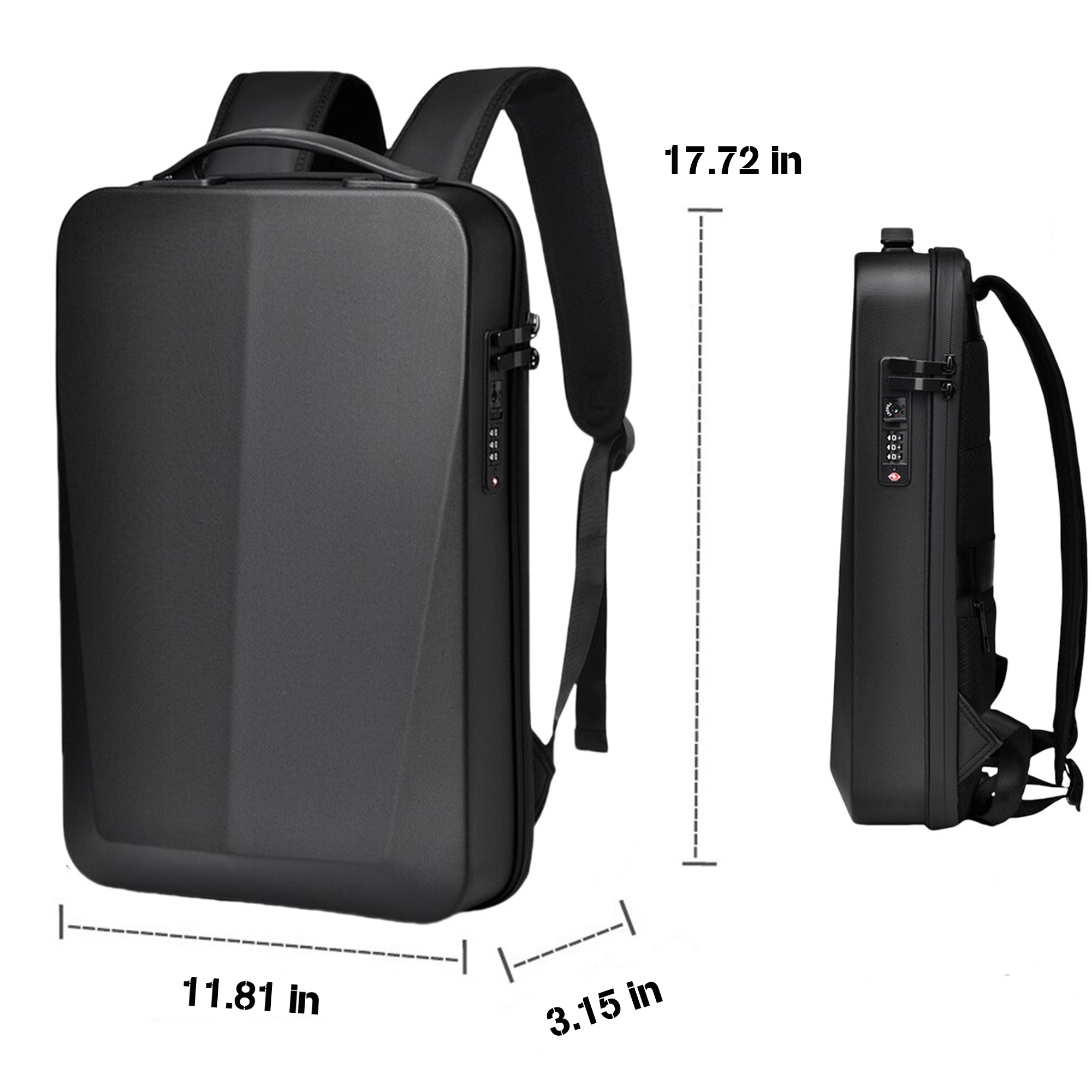 Backpack Hard Shell Waterproof Laptop Business Computer Bag 3