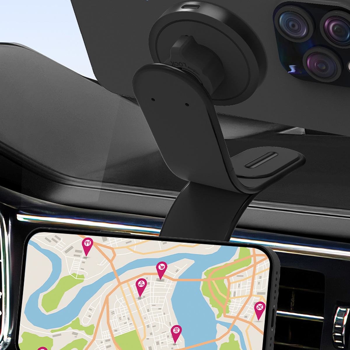 Adjustable Car Wireless Charger With Flexible Mount 4