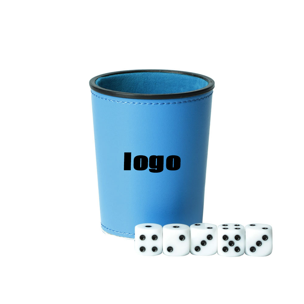 PU Leather Dice Cup with 5 Dices 1