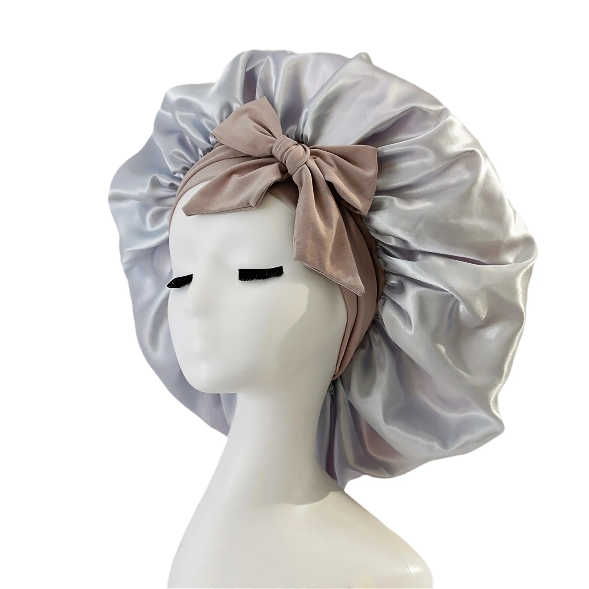 MOQ 50 Satin Hair Protection Sleep Cap 13