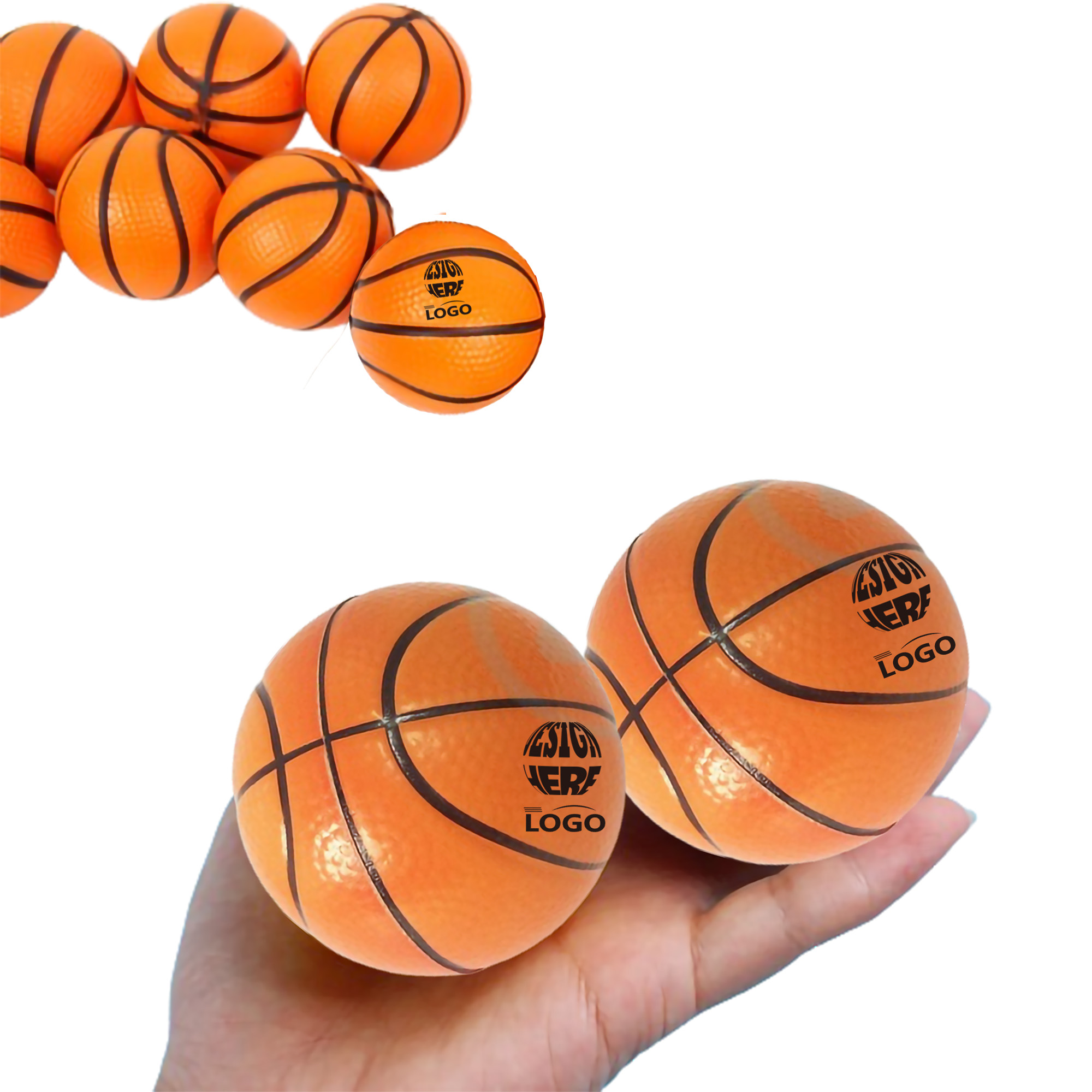 2.4" Mini Basketball PU Foam Stress Reliever Ball 1