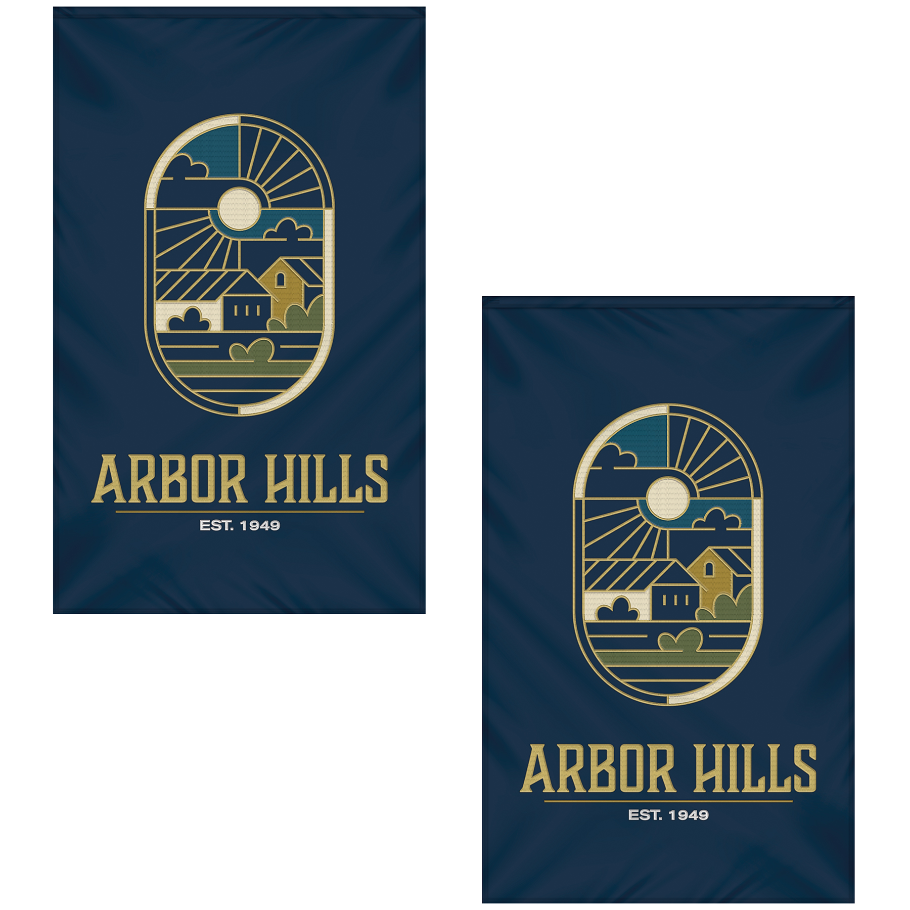 5' x 8' Double Sided Embroidered Banner with Pole Sleeve 10