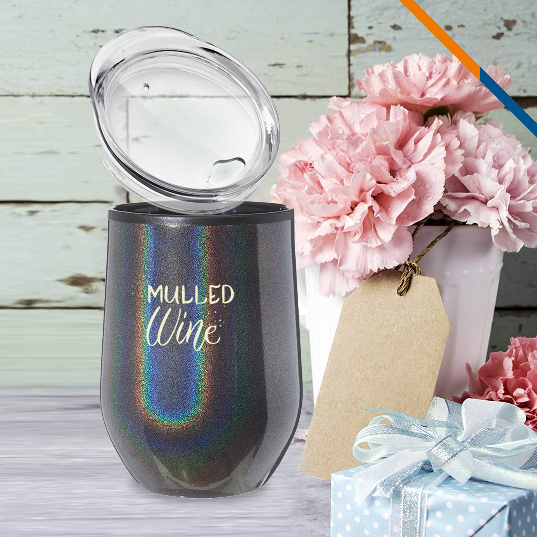 Peton Iridescent Stemless Wine Glasses -12OZ 3