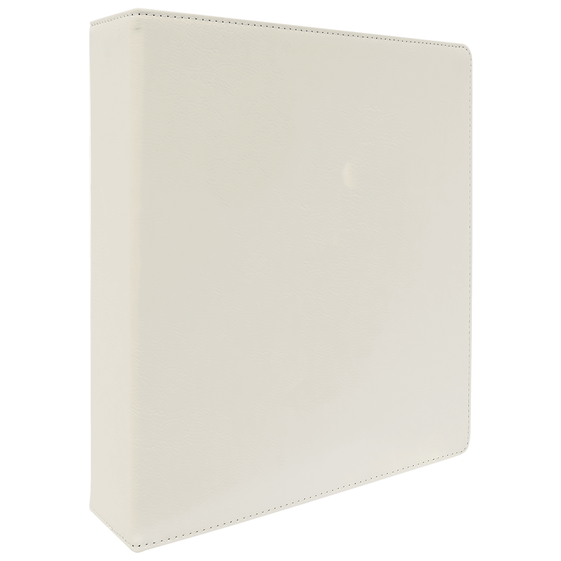 11" x 11 " White Leatherette 3-Ring Binder w/ 2" Slant D-Rings 1