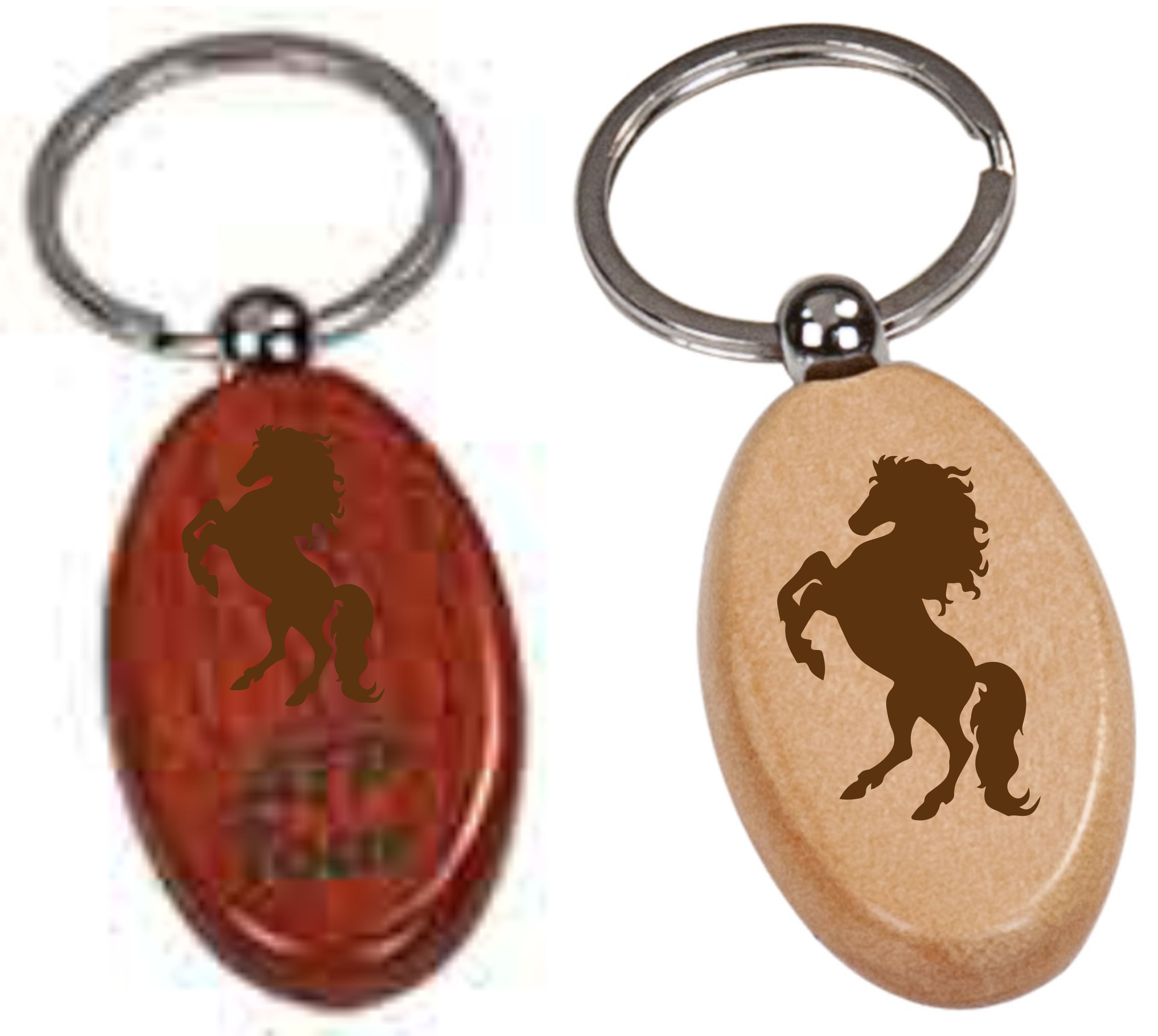 Rosewood Finish Oval Keychain